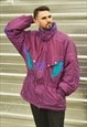 Vintage 80s NEVICA Iridescent Winter Ski Jacket in Purple