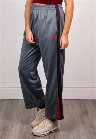 SPALDING 90'S GREY HIGH WAIST TRACKSUIT BOTTOMS TROUSERS