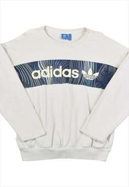 Vintage Adidas Crew Neck Sweatshirt White Ladies Small