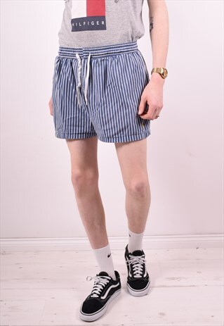 POLO RALPH LAUREN MENS VINTAGE SHORTS W34 BLUE STRIPES 90S