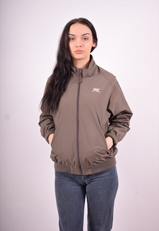HELLY HANSEN WOMENS VINTAGE JACKET MEDIUM KHAKI 90'S