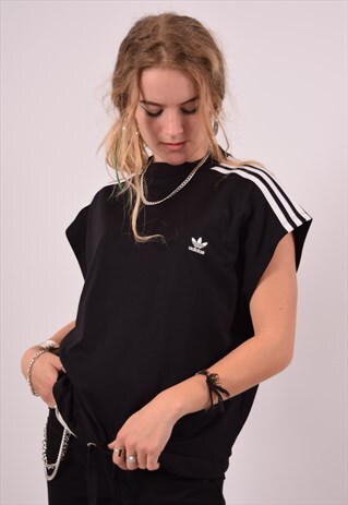 Vintage Adidas Sweatshirt Jumper Sleeveless Black | Messina Girl | ASOS ...