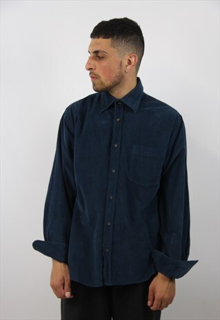 VINTAGE CORD TEAL SHIRT