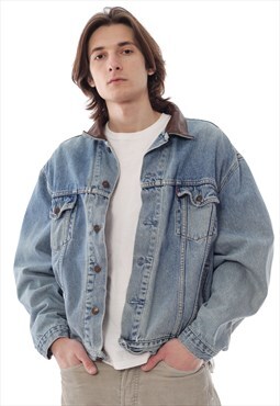 Vintage LEVIS Denim Jacket Wash Denim Type 3 90s Blue