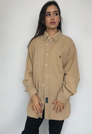 VINTAGE RALPH LAUREN BEIGE CORD TOP BLAIRE SHIRT