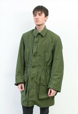 Vintage S Men Jacket Coat Faux Sherpa Lining Sweden Army