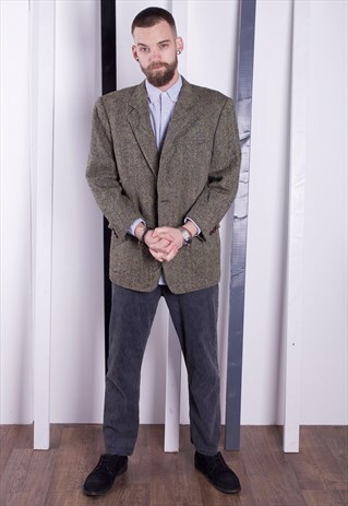 HARRIS TWEED JACKET. 1970S VINTAGE BLAZER. UNISEX.