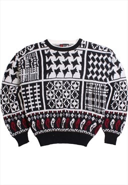 Vintage  Today News Jumper / Sweater Knitted Crewneck White