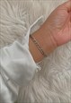 GOLD AND SILVER DAINTY FIGARO CHAIN BRACELET SET