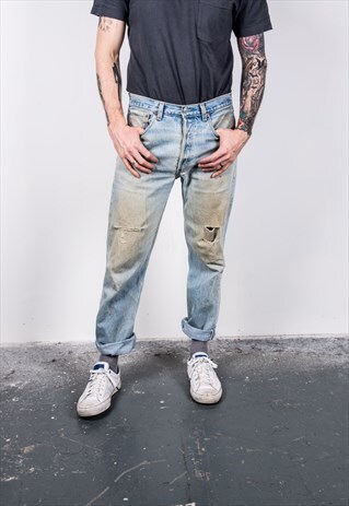 VINTAGE BLUE LEVI'S 501 PAINT JEANS