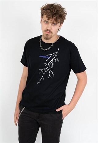REFLECTIVE LIGHTNING AESTHETIC T-SHIRT Y2K 2000S GRUNGE