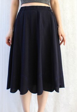 Vintage Embroidery Skirt Navy Color S B209