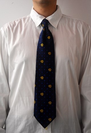 RARE VINTAGE 'GIANNI VERSACE' MEDUSA PRINT SILK TIE