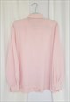 VINTAGE 80S PASTEL PINK EMBROIDERED MINIMALIST SHIRT BLOUSE