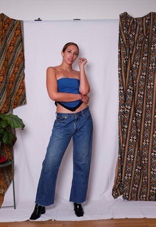 VINTAGE REWORKED CUSTOMED DENIM 501 LEVI'S CUT OFF JEANS
