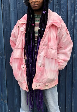PASTEL PINK MARBLED VINTAGE 80S JACKET