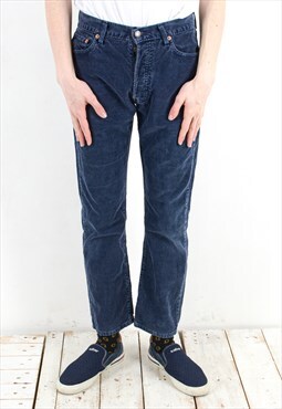 551 Vintage Men W30 L30 Corduroy Pants Trousers Cords Zip