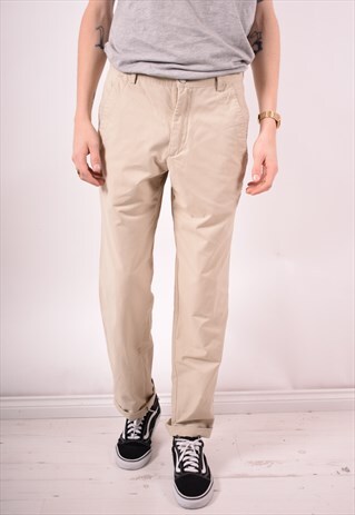TRUSSARDI MENS VINTAGE TROUSERS W32 L31 BEIGE 90S