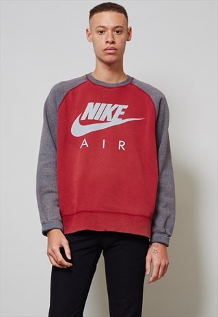 90'S VINTAGE OVERSIZED RED NIKE SWEATER