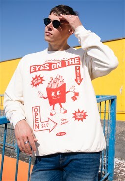 Eyes On The Fries Men's Graphic Sweatshirt 