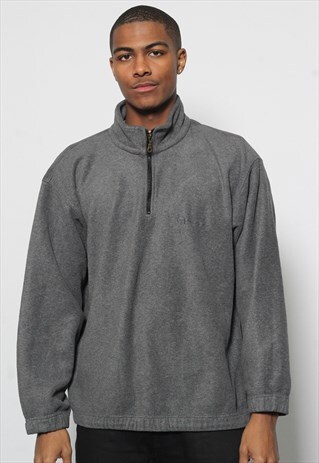 VINTAGE SERGIO TACCHINI 1/4 ZIP LOGO FLEECE GREY