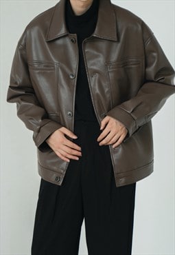 Men's Vintage PU leather jacket A VOL.6