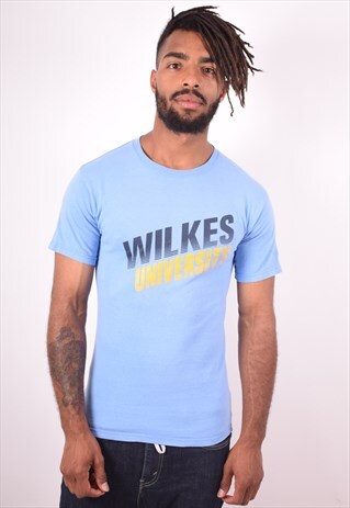 CHAMPION MENS VINTAGE T-SHIRT TOP SMALL BLUE 90S