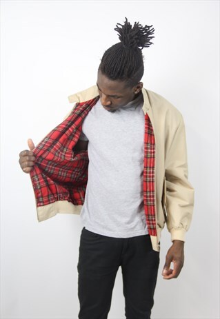 VINTAGE CREAM LINED HARRINGTON 90S JACKET