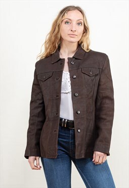 Vintage 80s Brown Nappa Leather Jacket