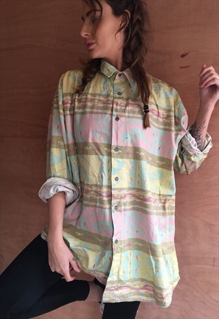 PATTERNED OVERSIZED RETRO VINTAGE UNISEX FESTIVAL SHIRT