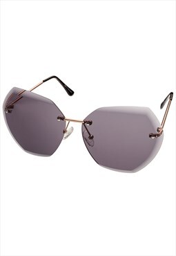 Oversized Butterfly with Gold frame and Grey lens