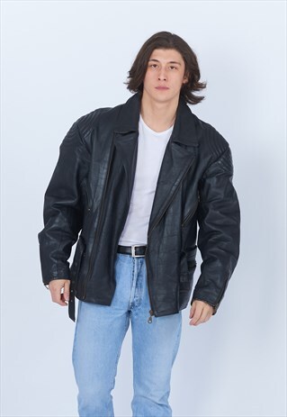 VINTAGE DHAGA LEATHER BIKER JACKET