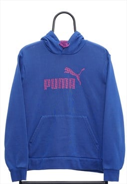 Vintage Puma Graphic Blue Hoodie Womens