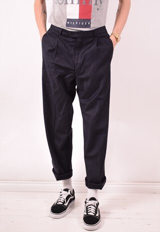 VALENTINO MENS VINTAGE TROUSERS W33 L30 BLACK 90S