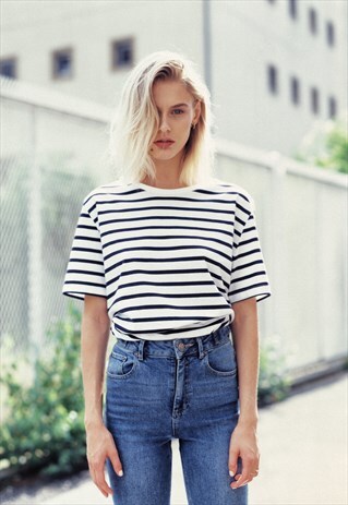 THE SEPT STRIPED TEE NAVY