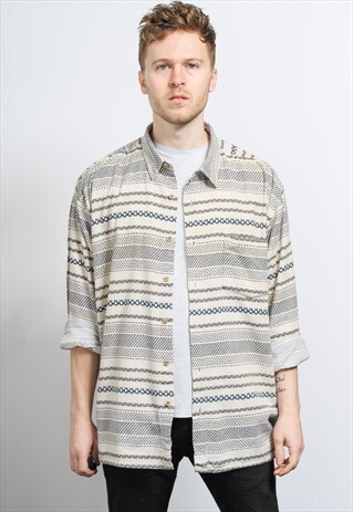 VINTAGE AZTEC PATTERNED SHIRT