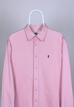 YSL yves saint laurent shirt men pink light heavy L XL