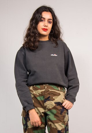 VINTAGE 90'S DARK GREY ELLESSE SWEATSHIRT JUMPER