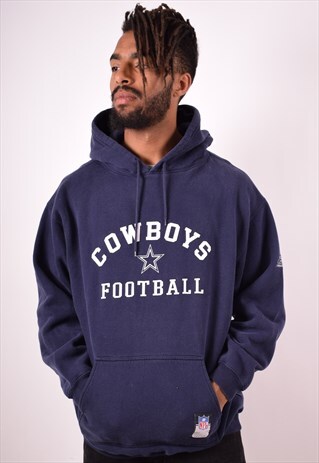 REEBOK MENS VINTAGE COWBOYS FOOTBALL HOODIE JUMPER LARGE 90S