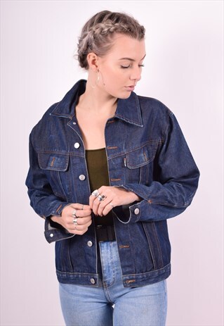 WOMENS VINTAGE DENIM JACKET MEDIUM BLUE 90'S