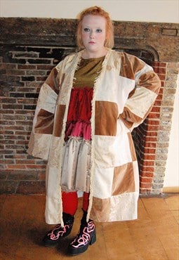 Patchwork Gold And Brown Clown Core Jacket Regency Free Size