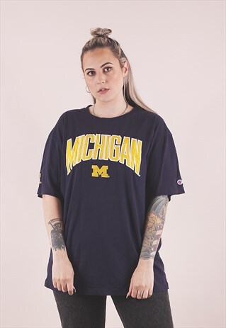 VINTAGE CHAMPION MICHIGAN BLUE T-SHIRT /A23064