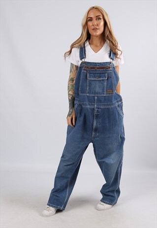 VINTAGE USA SCHMIDT DENIM DUNGAREES PLUS SIZE 18 - 20 (94DB)