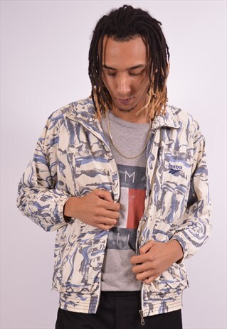 REEBOK MENS VINTAGE TRACKSUIT TOP JACKET VINTAGE MULTI 90S