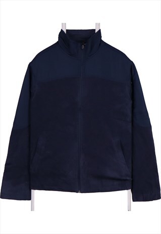 Vintage 90's Starter Fleece Jumper Zip Up Navy Blue Medium