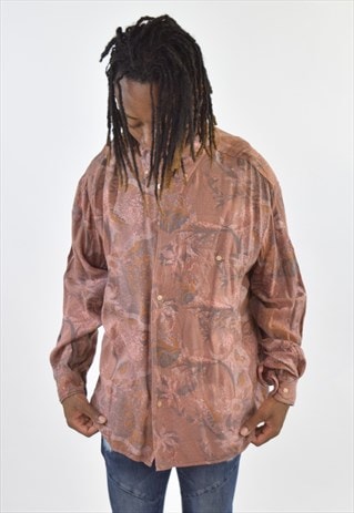 VINTAGE 90S PURPLE FLORAL PATTERNED SHIRT