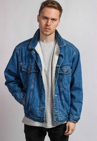 VINTAGE DENIM SHERPA JACKET
