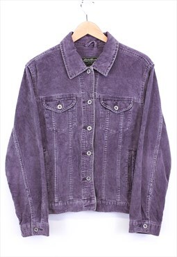 Vintage Eddie Bauer Corduroy Jacket Purple Lilac Button Up