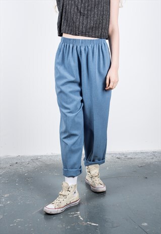 VINTAGE 1990S BLUE HIGH-WAISTED TROUSER
