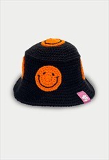 Crochet Smiley Bucket Hat
